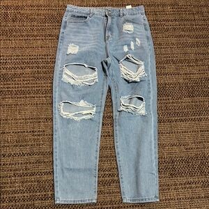 Women’s Distressed Blue Jeans
